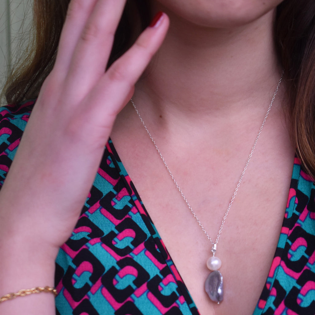 Silver Freshwater Pearl 925 Sterling Silver Necklace | by nlanlaVictory-2