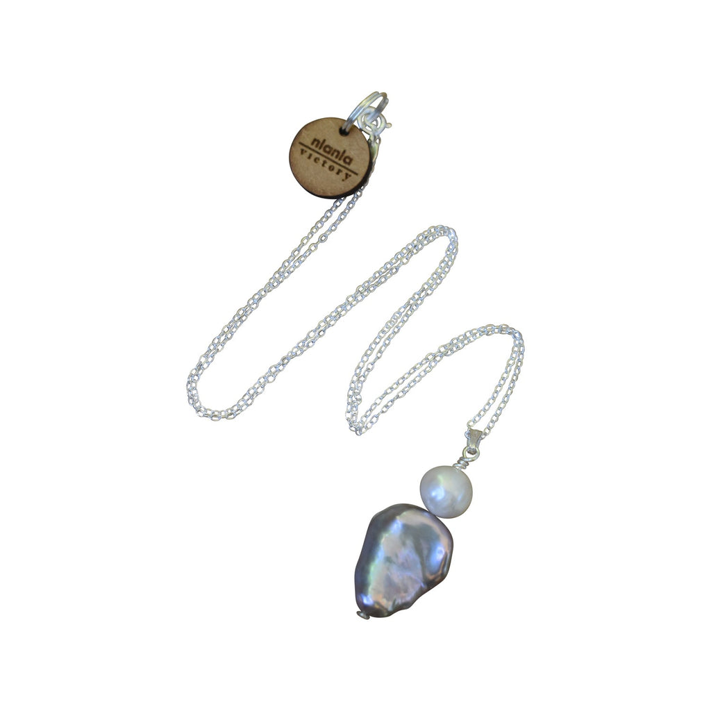 Silver Freshwater Pearl 925 Sterling Silver Necklace | by nlanlaVictory-1