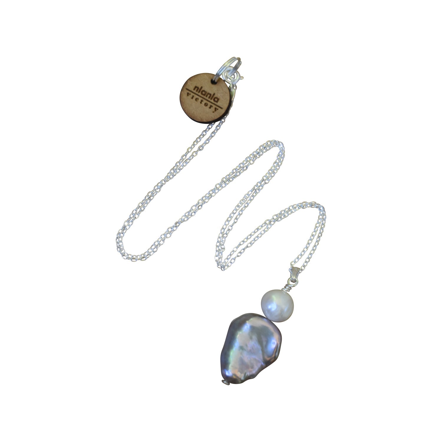 Silver Freshwater Pearl 925 Sterling Silver Necklace | by nlanlaVictory-1