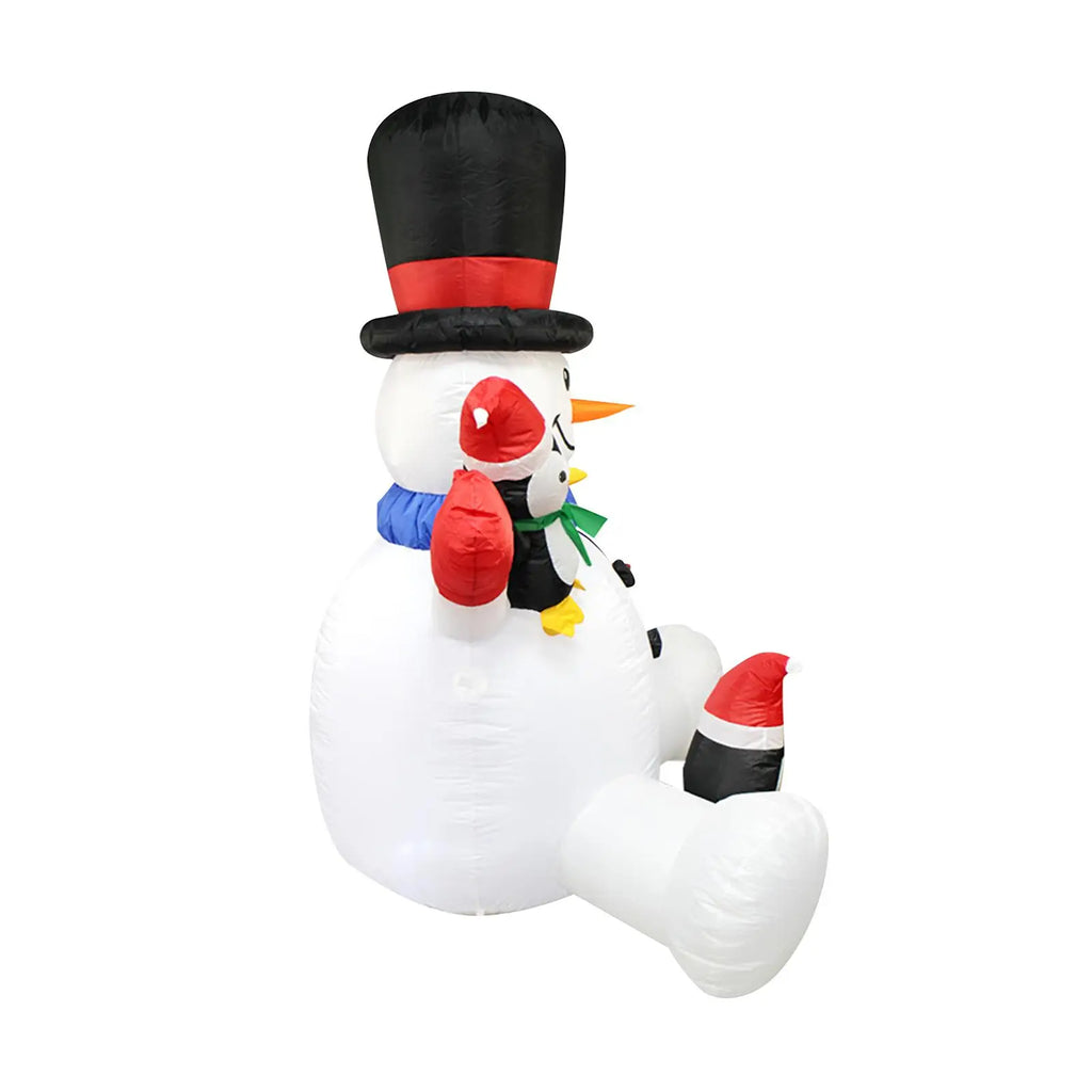 Christmas Inflatable Snowman with Cute Penguins