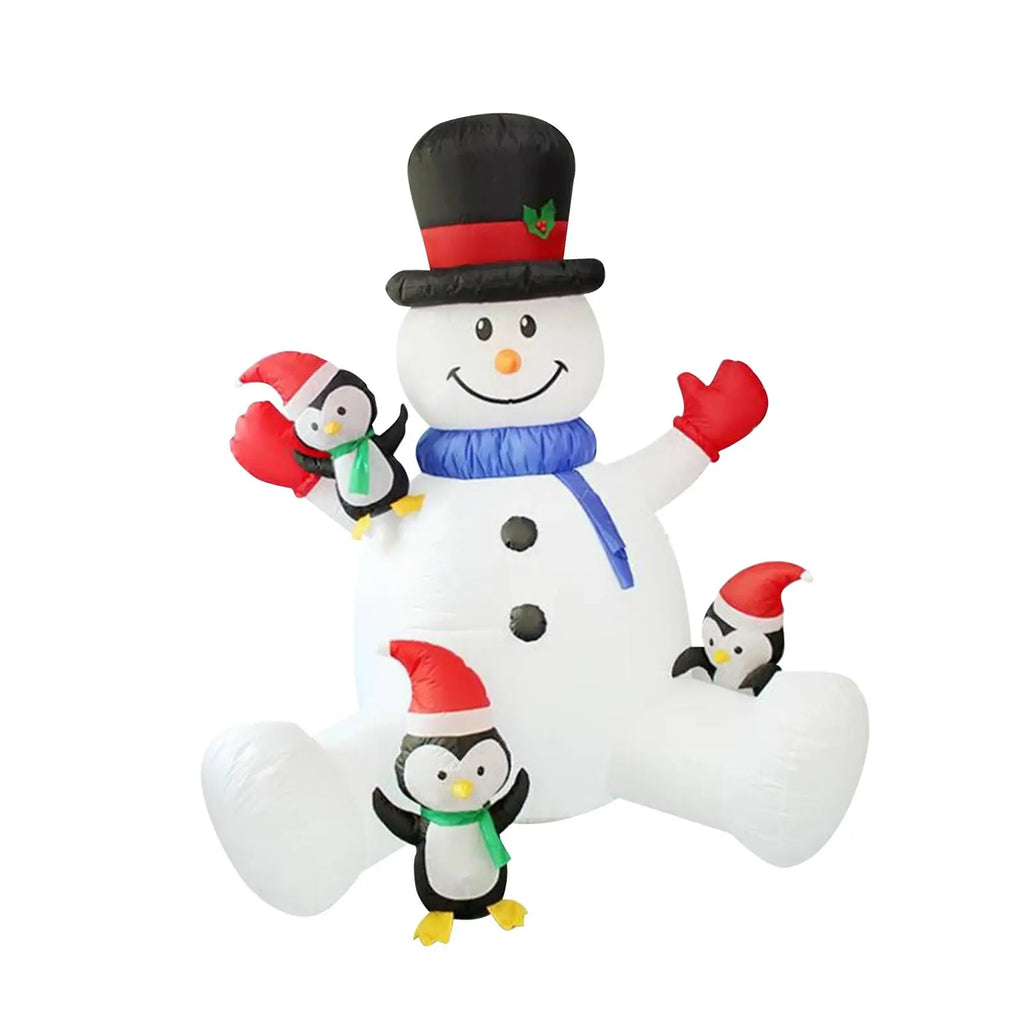 Christmas Inflatable Snowman with Cute Penguins