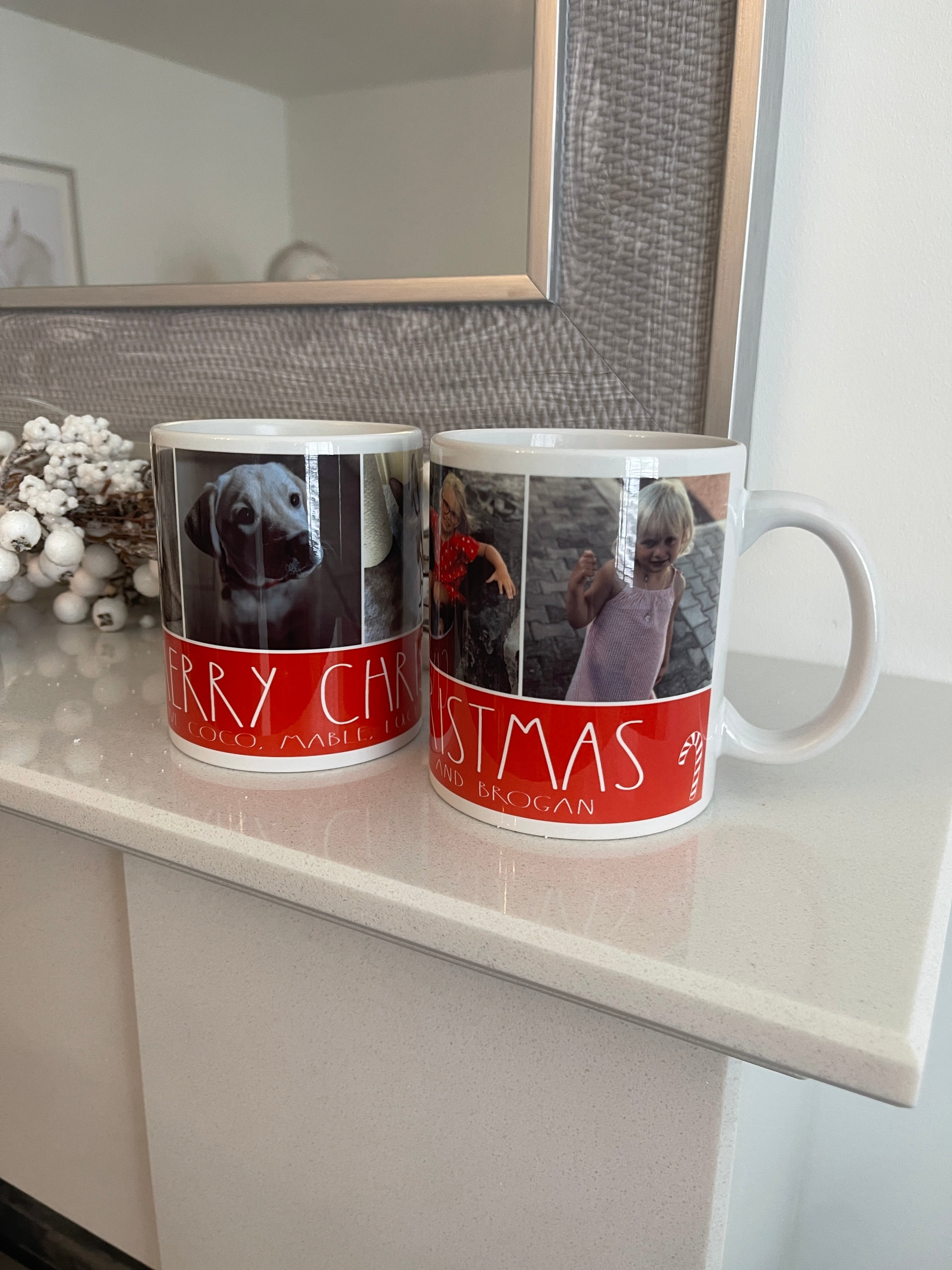 Personalised Text & Photo Picture Merry Christmas Ceramic Mug