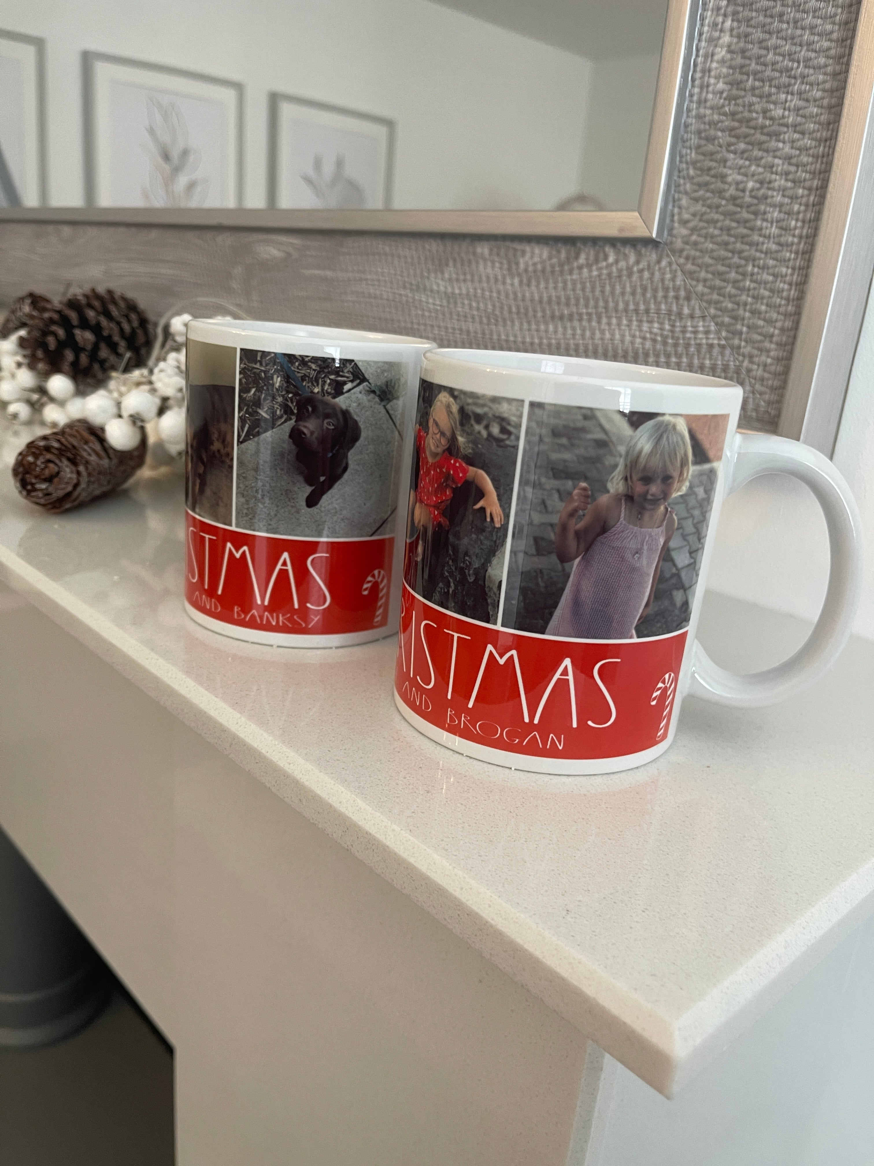 Personalised Text & Photo Picture Merry Christmas Ceramic Mug